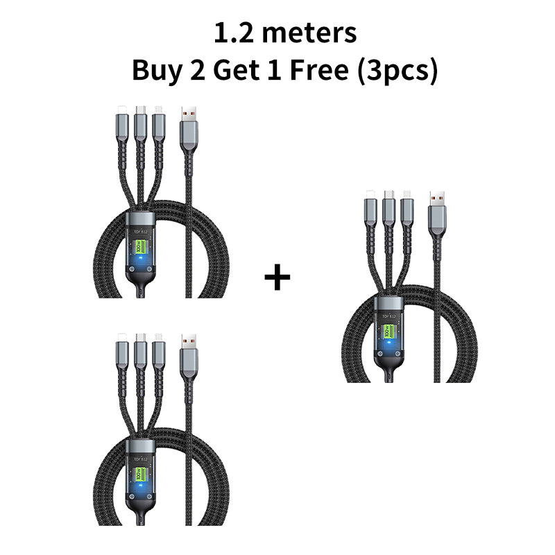 Transparent Luminous 3-in-1 Super Fast Charging Cable