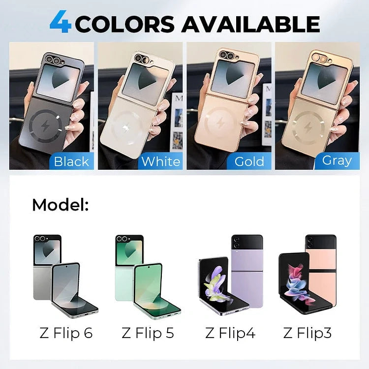 Electroplated Frosted Magnetic Cover for Samsung Galaxy Z Flip Series