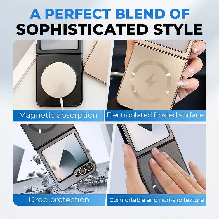 Electroplated Frosted Magnetic Cover for Samsung Galaxy Z Flip Series