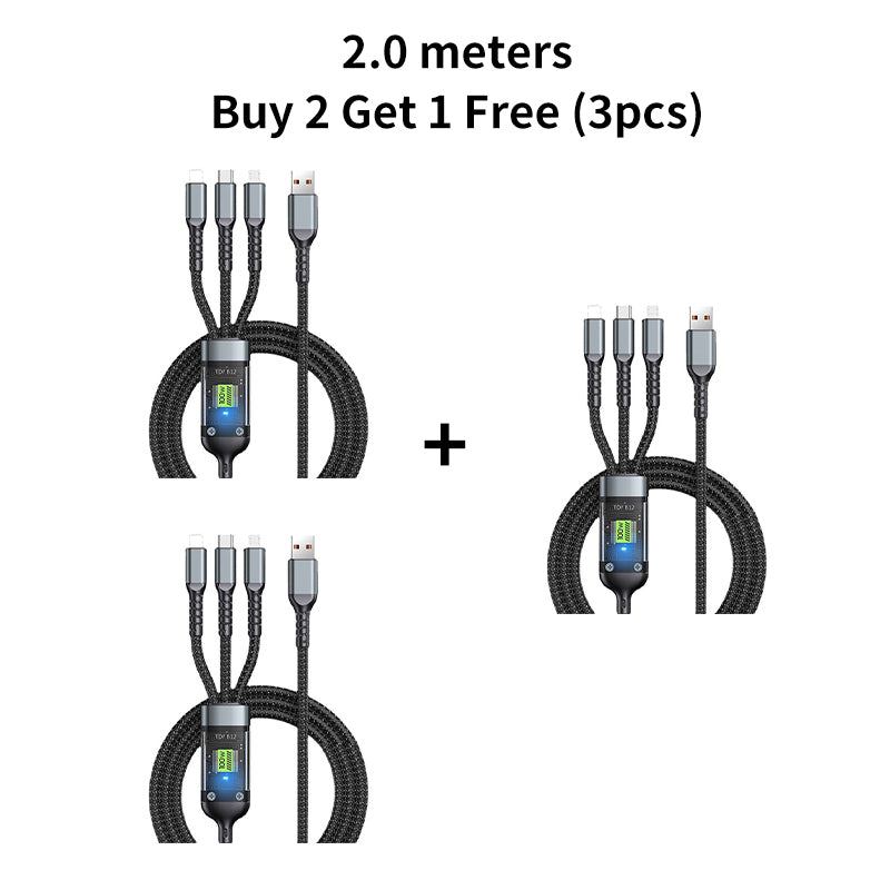 Transparent Luminous 3-in-1 Super Fast Charging Cable