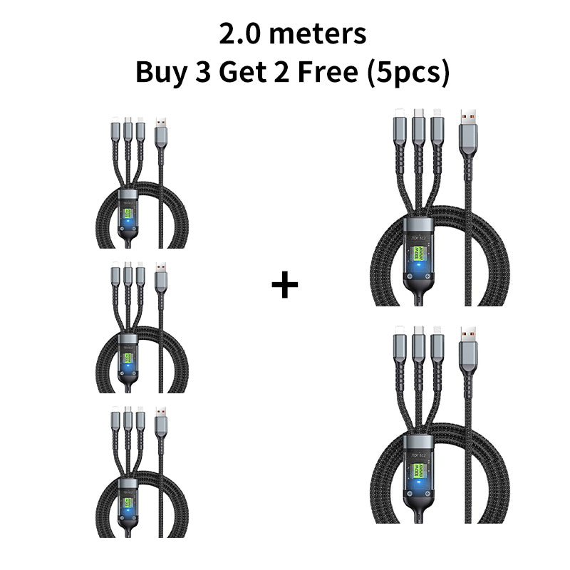 Transparent Luminous 3-in-1 Super Fast Charging Cable