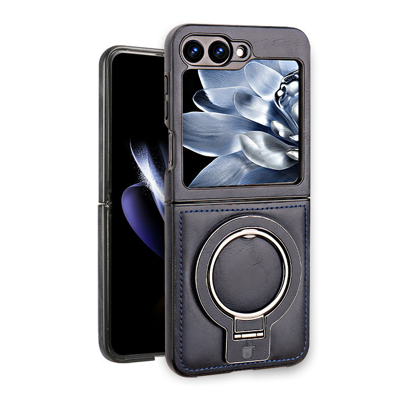 Luxury Business Style PU Leather Magnetic Protective Case with Stand for Samsung Z Flip and Fold