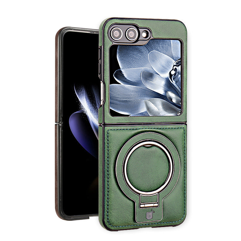 Luxury Business Style PU Leather Magnetic Protective Case with Stand for Samsung Z Flip and Fold
