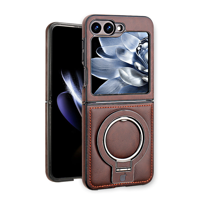 Luxury Business Style PU Leather Magnetic Protective Case with Stand for Samsung Z Flip and Fold