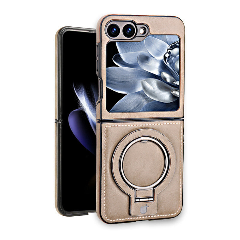 Luxury Business Style PU Leather Magnetic Protective Case with Stand for Samsung Z Flip and Fold