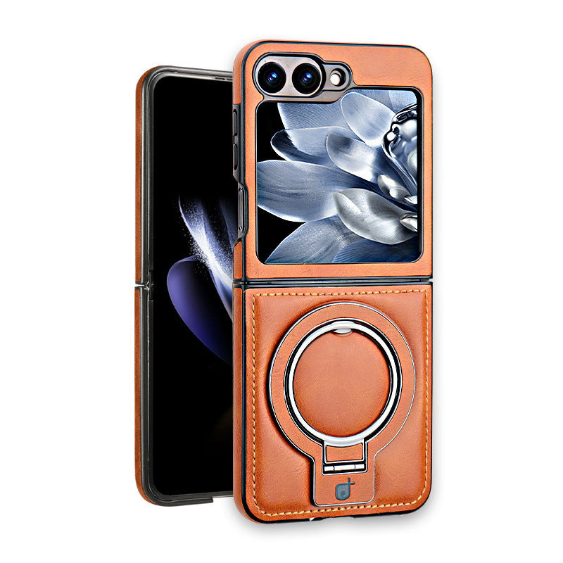 Luxury Business Style PU Leather Magnetic Protective Case with Stand for Samsung Z Flip and Fold