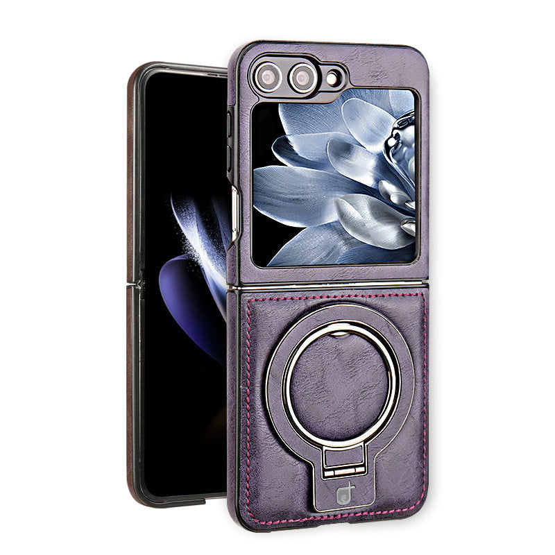 Luxury Business Style PU Leather Magnetic Protective Case with Stand for Samsung Z Flip and Fold