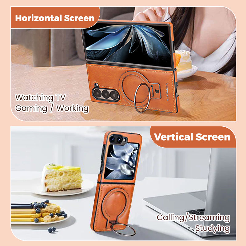 Luxury Business Style PU Leather Magnetic Protective Case with Stand for Samsung Z Flip and Z Fold