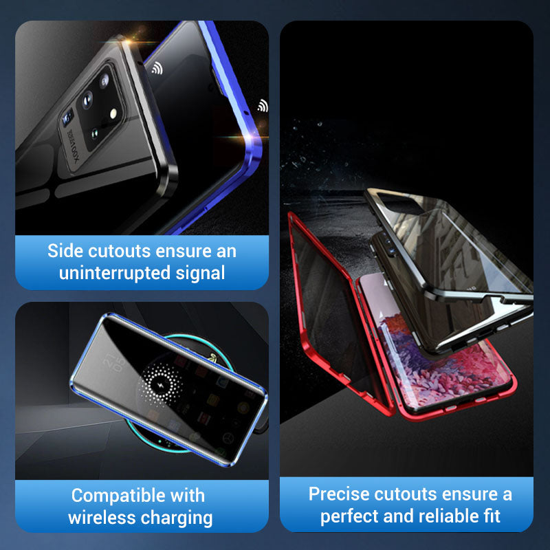 Anti-peeping Magnetic Tempered Glass Double-sided Phone Case For Samsung S21-25 Series