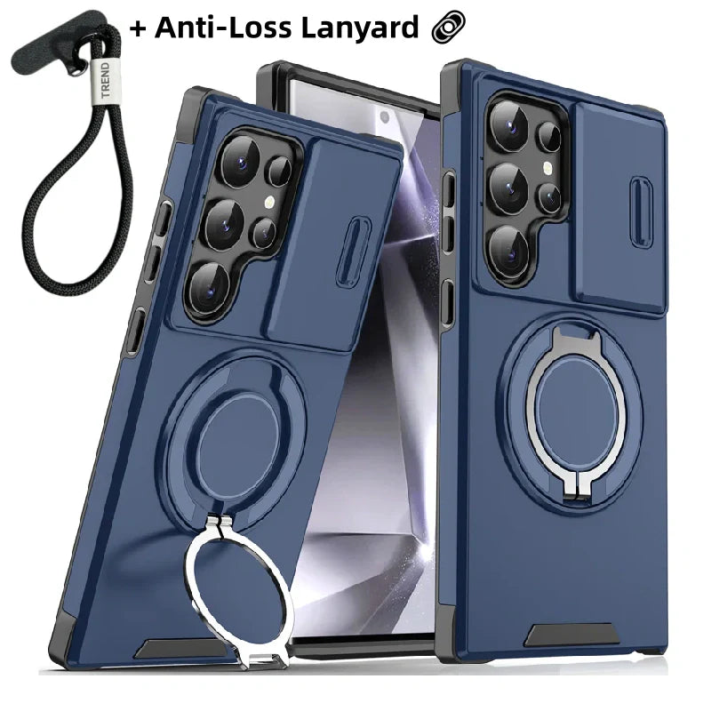 Orange and pink are sold out! 🥳 2026 Hot Seller 🥳💞 Over 50,000 units sold! 🎬🔥 51% off! Samsung 3-in-1 Magnetic Phone Case – Plug and play stand + camera bump protection + all-around protection. Your all-around everyday shield. 🛡️🧲