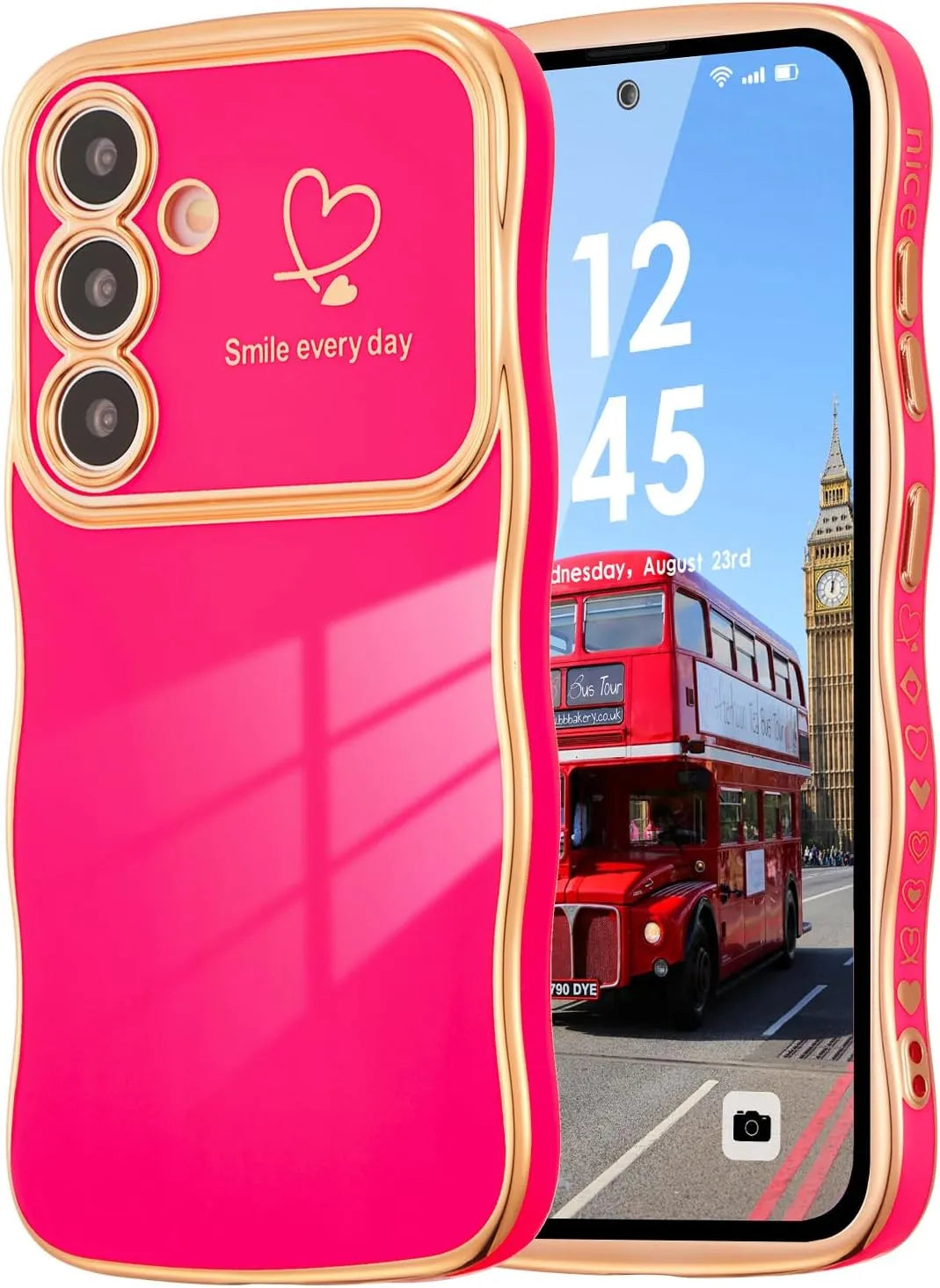 Fashionable Ripple Heart Solid Color Shockproof Case for Samsung