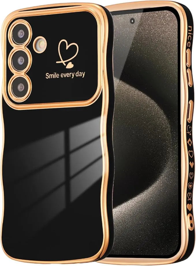 Fashionable Ripple Heart Solid Color Shockproof Case for Samsung