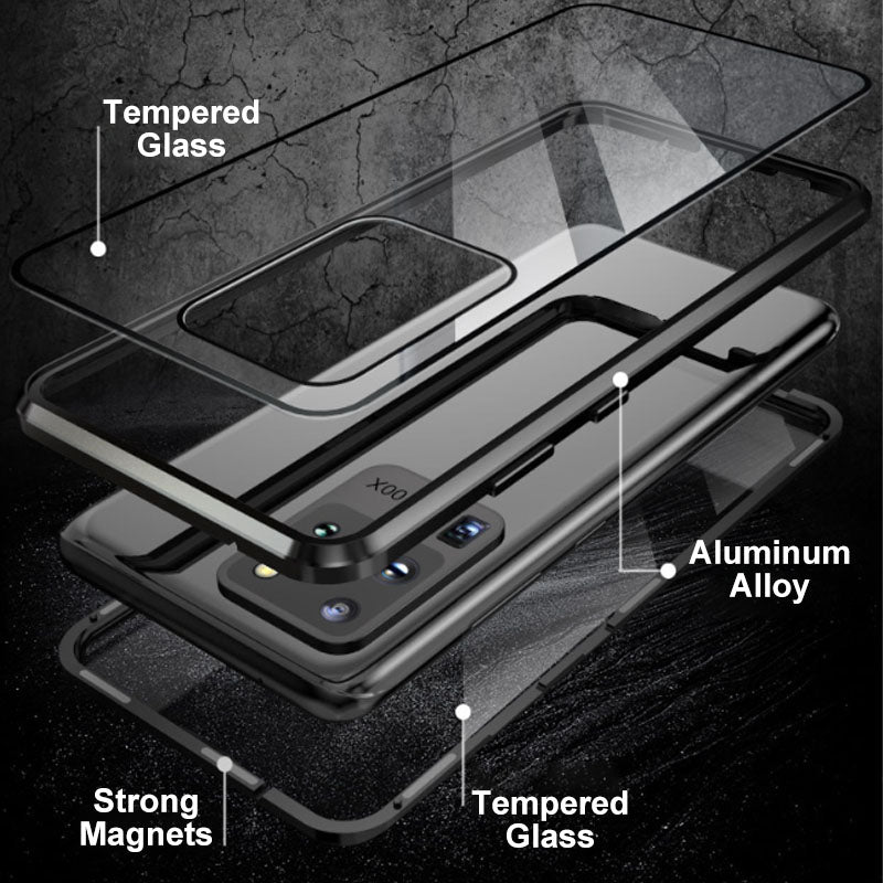 Anti-peeping Magnetic Tempered Glass Double-sided Phone Case For Samsung S21-25 Series