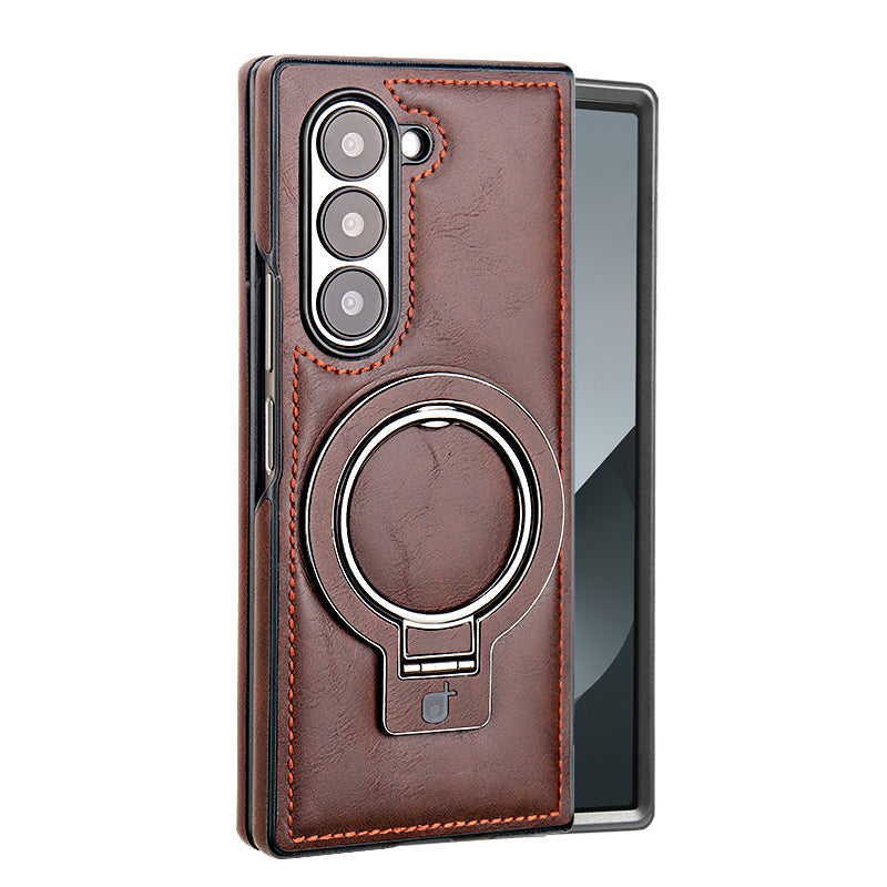 Luxury Business Style PU Leather Magnetic Protective Case with Stand for Samsung Z Flip and Z Fold
