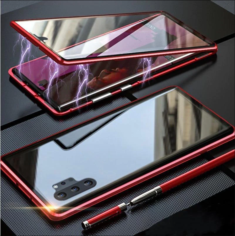 Anti-peeping Magnetic Tempered Glass Double-sided Phone Case For Samsung S21-25 Series