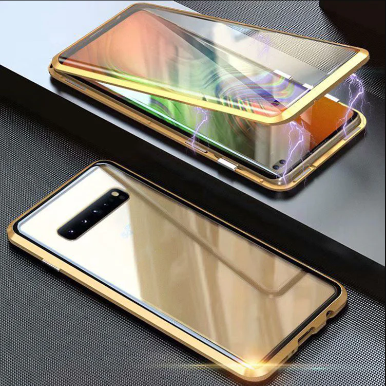 Anti-peeping Magnetic Tempered Glass Double-sided Phone Case For Samsung S21-25 Series