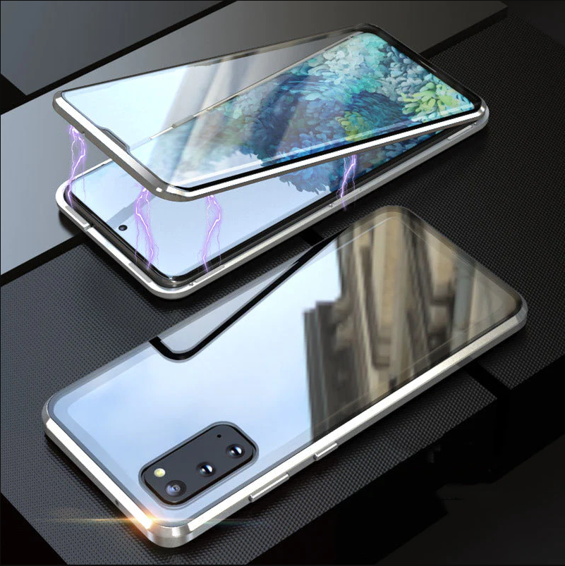 Anti-peeping Magnetic Tempered Glass Double-sided Phone Case For Samsung S21-25 Series