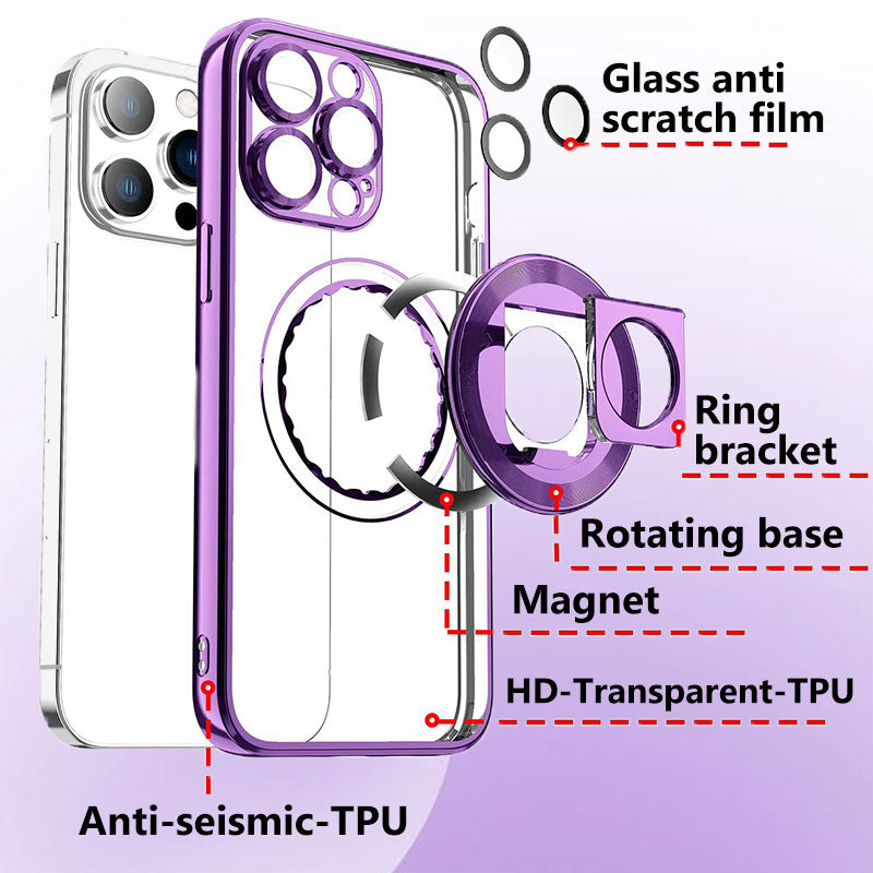 Magnetic Shockproof Phone Case with Rotatable Stand