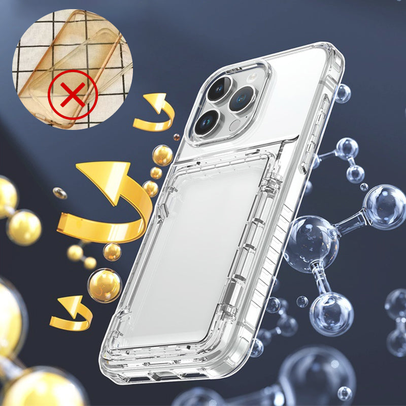 Transparent photocard phonecase clear phonecase with photocard holder with flip open card holder with Flip Large Cards Slot Holder for iphone 13 14 15 series