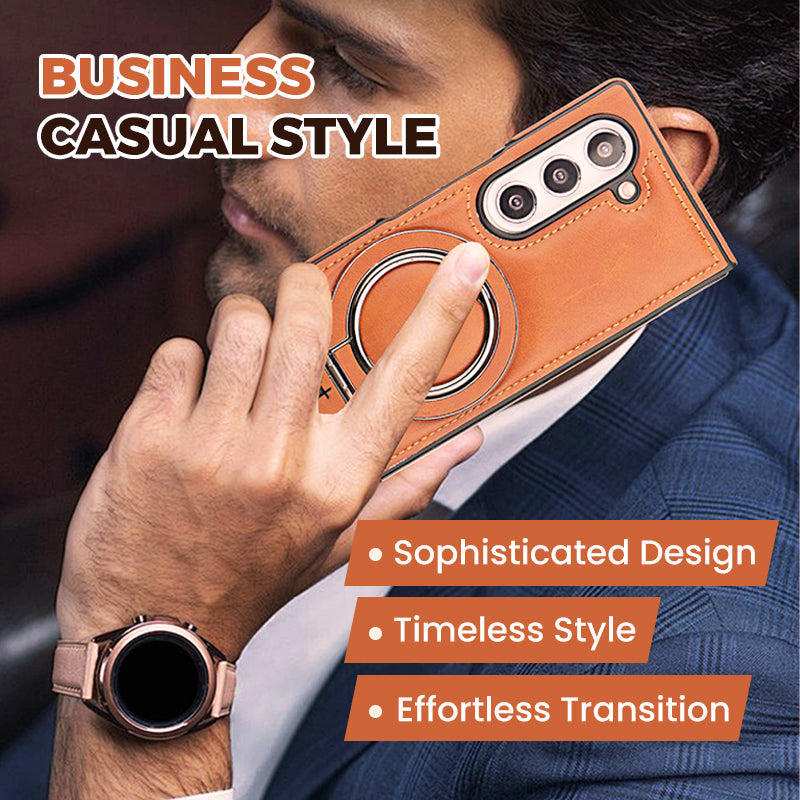 Luxury PU Leather Magnetic Case with Stand for Samsung Z Fold 3/4/5/6