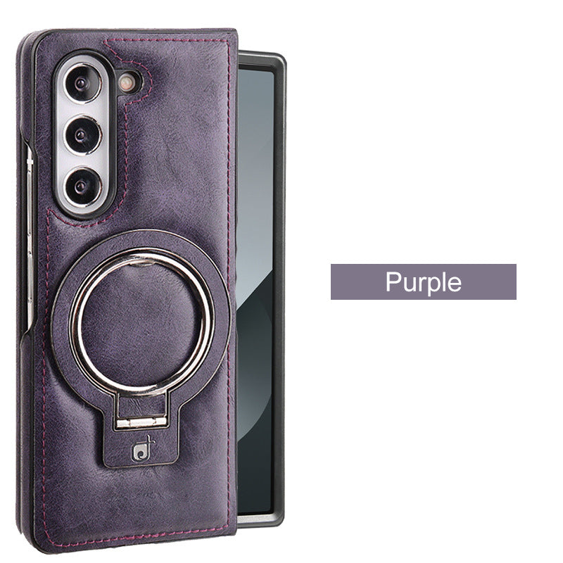 Luxury PU Leather Magnetic Case with Stand for Samsung Z Fold 3/4/5/6