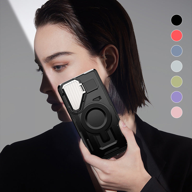 Rugged Shield Series Phone Case with Kickstand for Samsung S23-25 Series