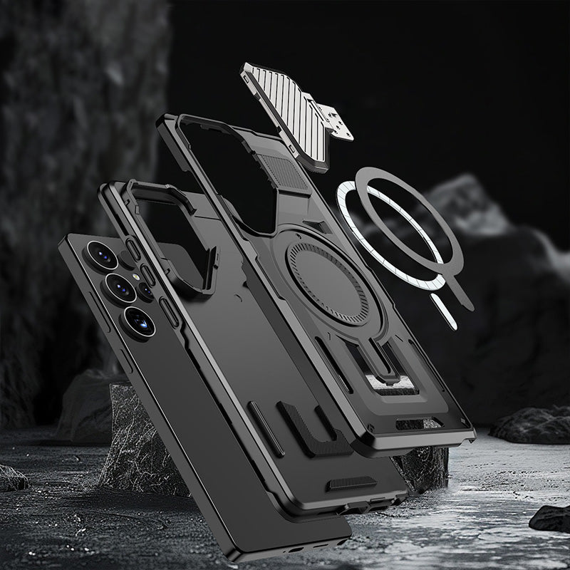 Rugged Shield Series Phone Case with Kickstand for Samsung S23-25 Series