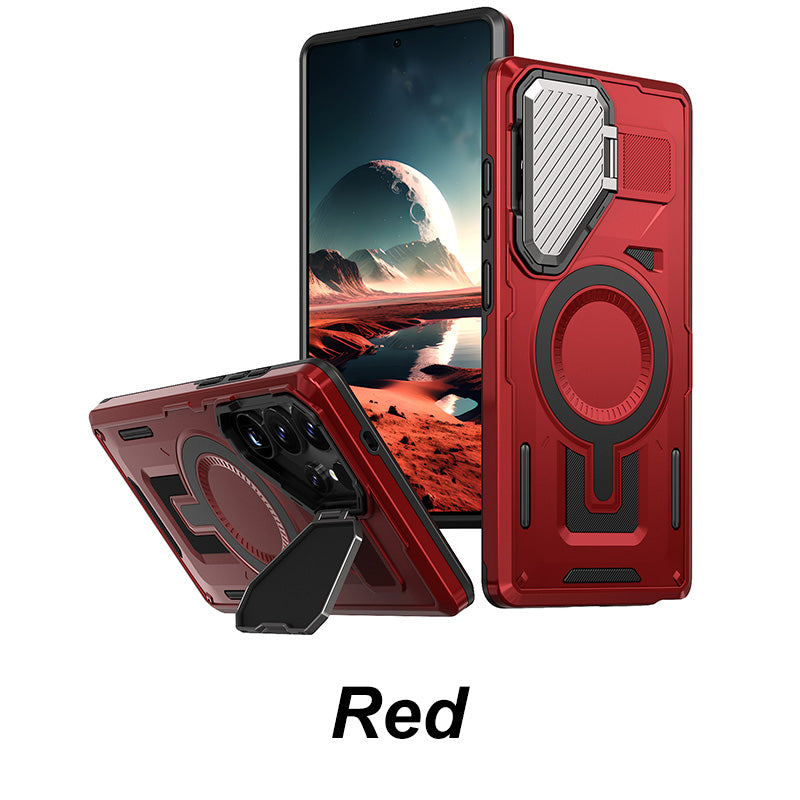 Rugged Shield Series Phone Case with Kickstand for Samsung S23-25 Series
