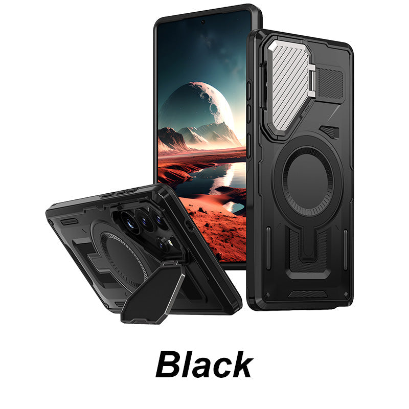 Rugged Shield Series Phone Case with Kickstand for Samsung S23-25 Series