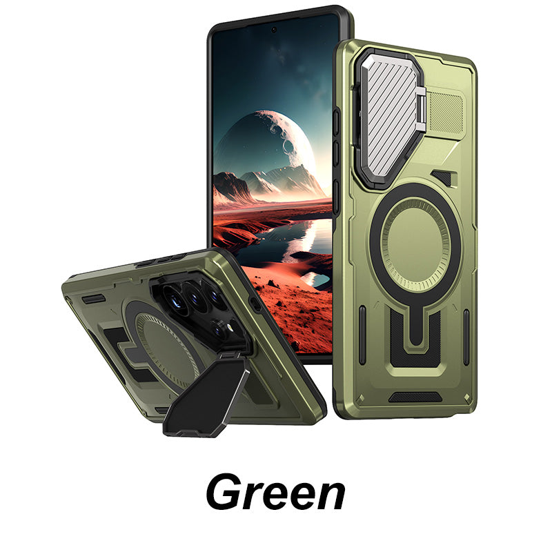 Rugged Shield Series Phone Case with Kickstand for Samsung S23-25 Series
