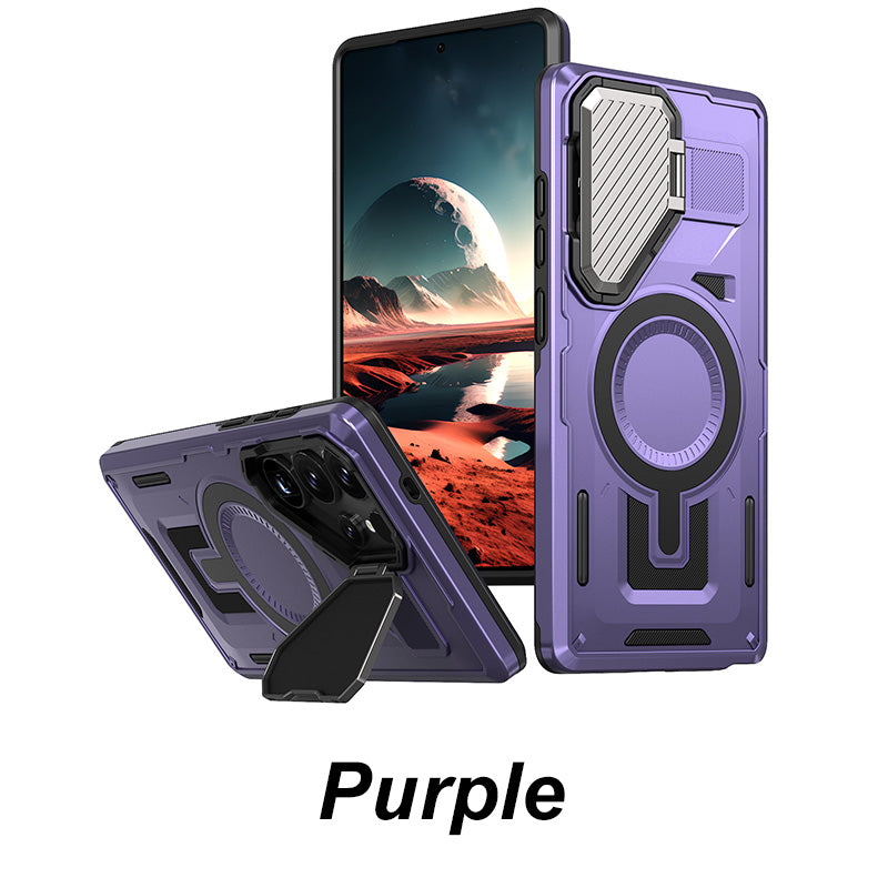 Rugged Shield Series Phone Case with Kickstand for Samsung S23-25 Series