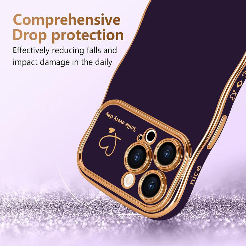 New Arrival - Fashionable Ripple Heart Solid Color Shockproof iPhone Case