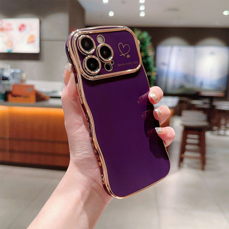 New Arrival - Fashionable Ripple Heart Solid Color Shockproof iPhone Case