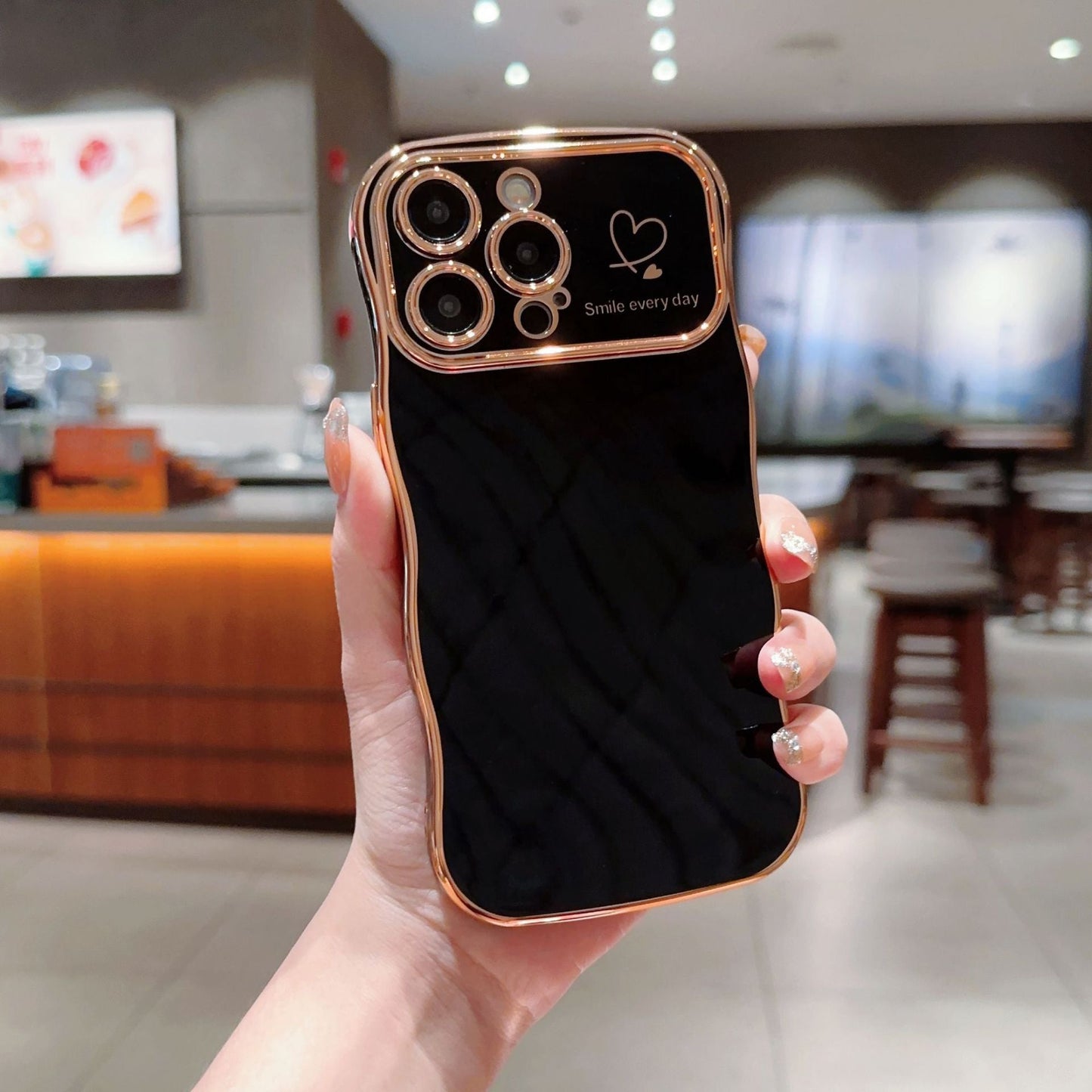 New Arrival - Fashionable Ripple Heart Solid Color Shockproof iPhone Case