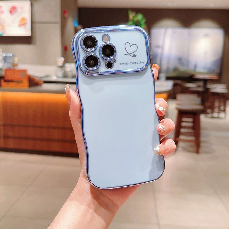 New Arrival - Fashionable Ripple Heart Solid Color Shockproof iPhone Case