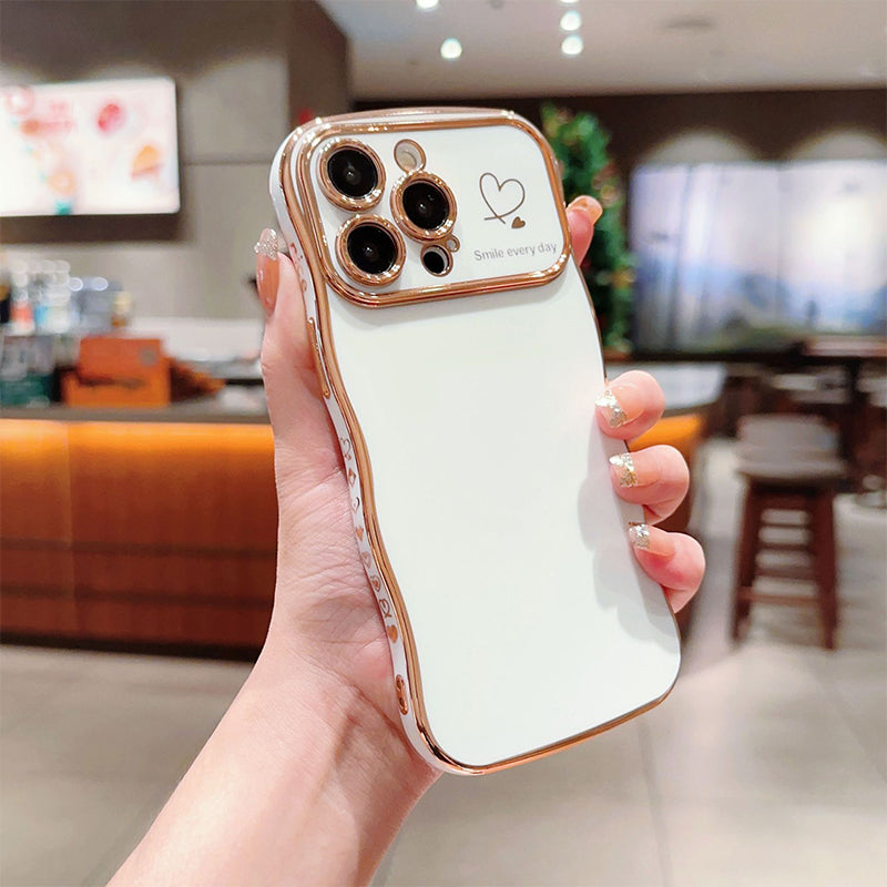 New Arrival - Fashionable Ripple Heart Solid Color Shockproof iPhone Case