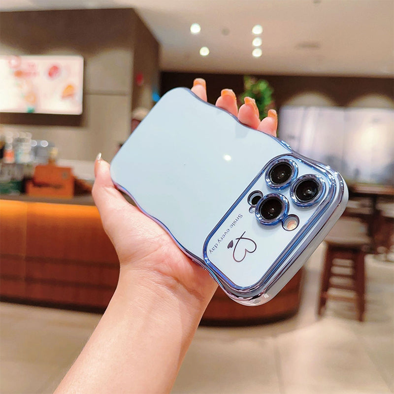 New Arrival - Fashionable Ripple Heart Solid Color Shockproof iPhone Case