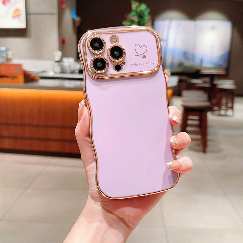 New Arrival - Fashionable Ripple Heart Solid Color Shockproof iPhone Case