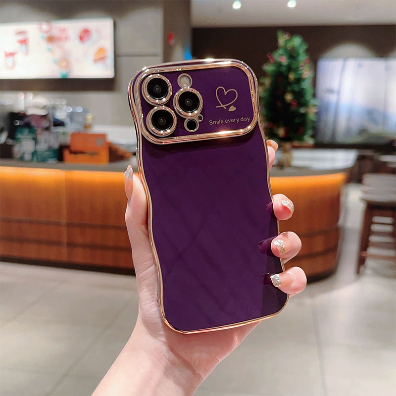 New Arrival - Fashionable Ripple Heart Solid Color Shockproof iPhone Case