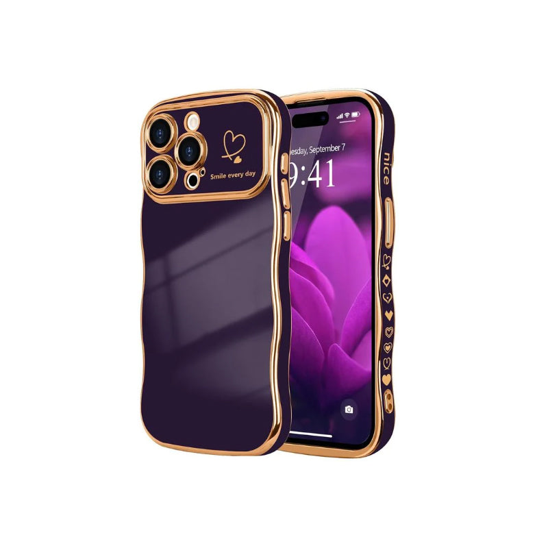 New Arrival - Fashionable Ripple Heart Solid Color Shockproof iPhone Case