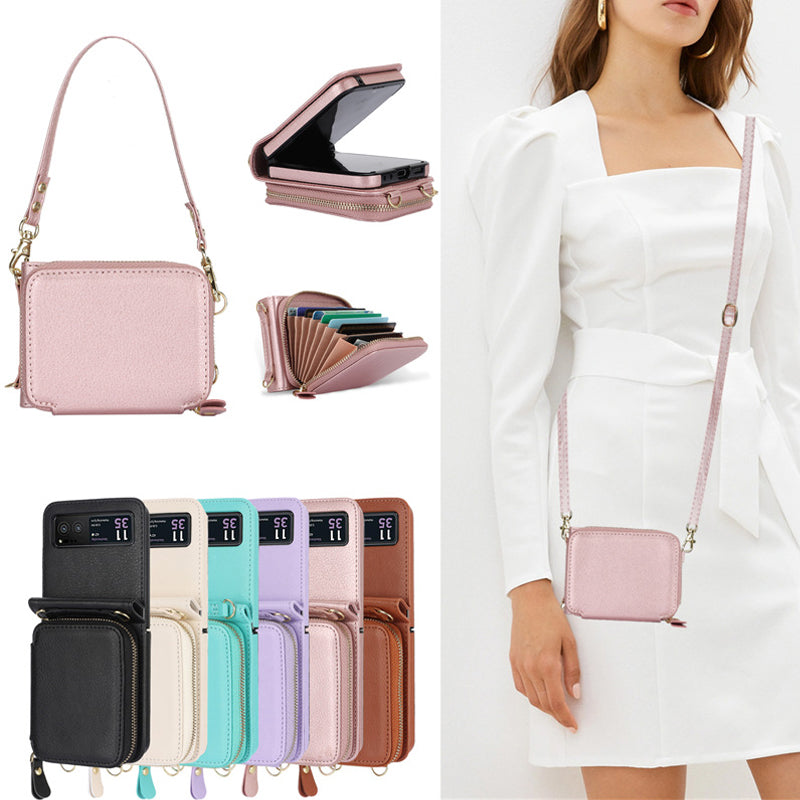 Leather case with card holder and zip for Samsung Galaxy Z Flip3/4/5/6