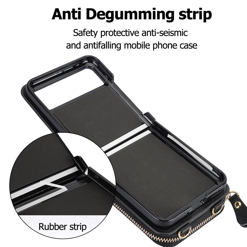 Leather case with card holder and zip for Samsung Galaxy Z Flip3/4/5/6