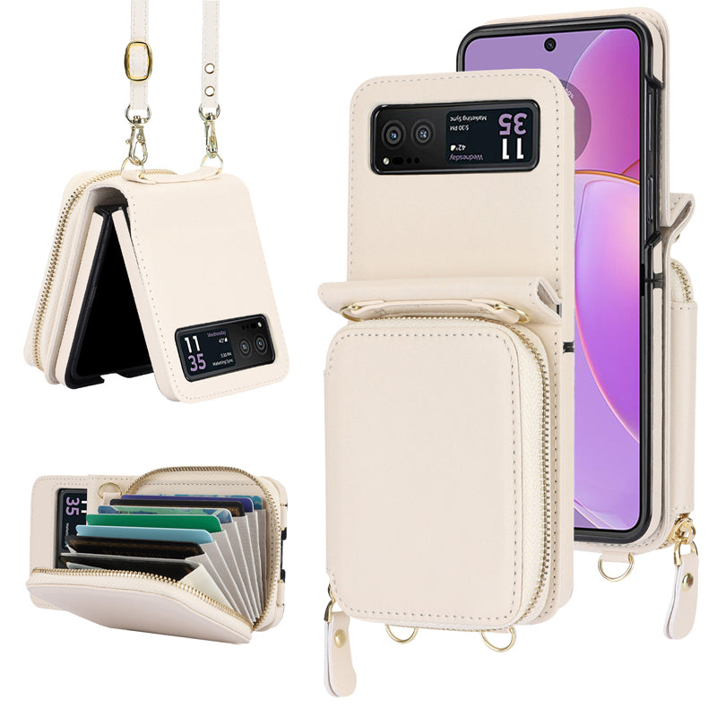 Leather case with card holder and zip for Samsung Galaxy Z Flip3/4/5/6