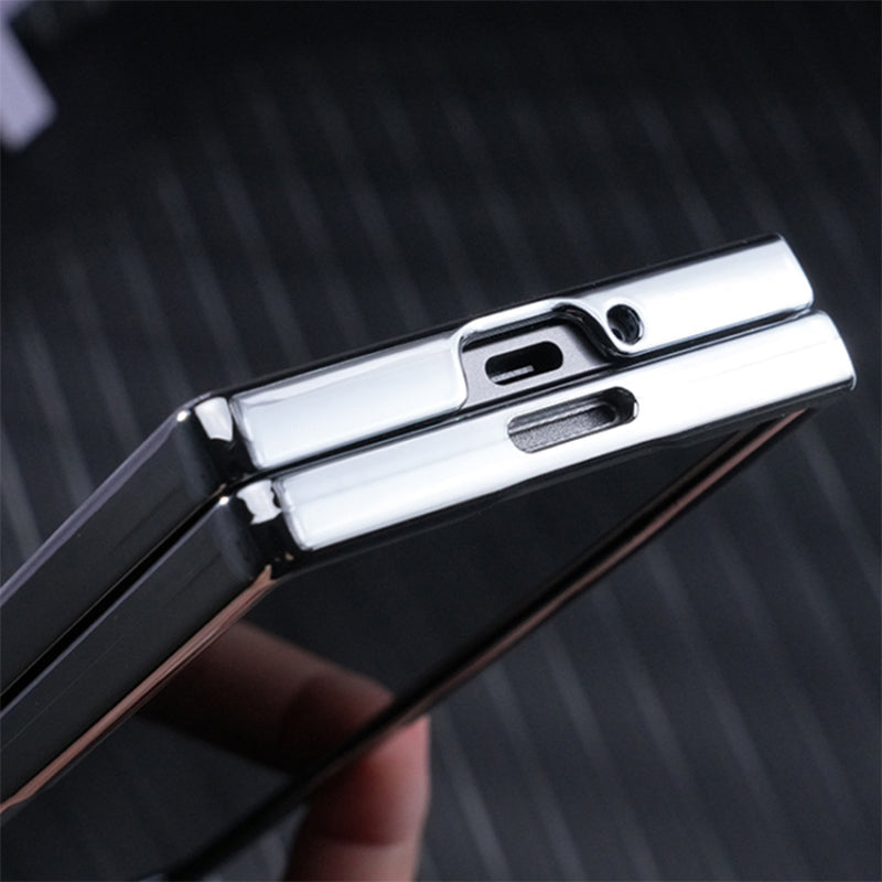 Luxury Electroplated Leather Magnetic Charging Protective Shell for Samsung Z Fold6/5/4/3