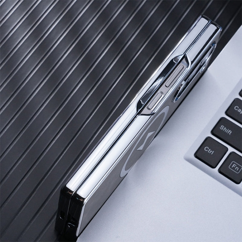 Luxury Electroplated Leather Magnetic Charging Protective Shell for Samsung Z Fold6/5/4/3