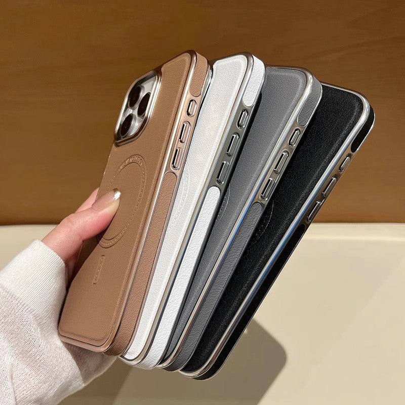Magnetic Charging Leather Case for iPhone