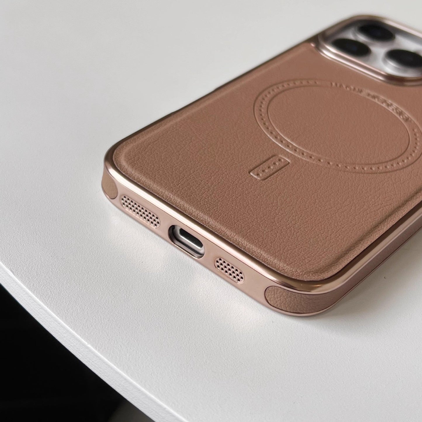 Magnetic Charging Leather Case for iPhone
