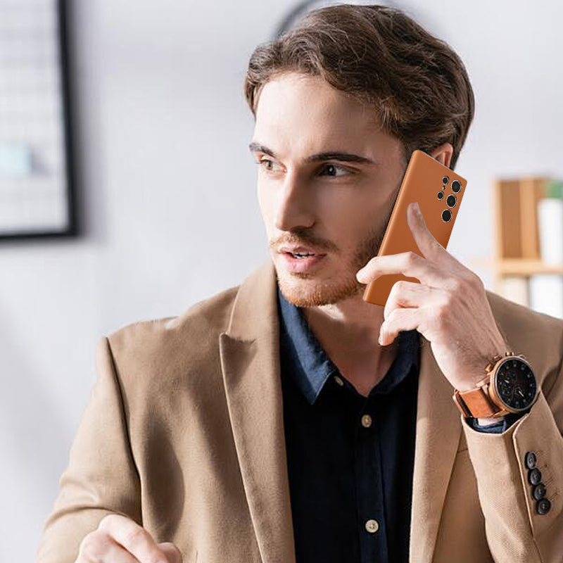 Shockproof Faux Leather Phone Case For Samsung S22-24 Series