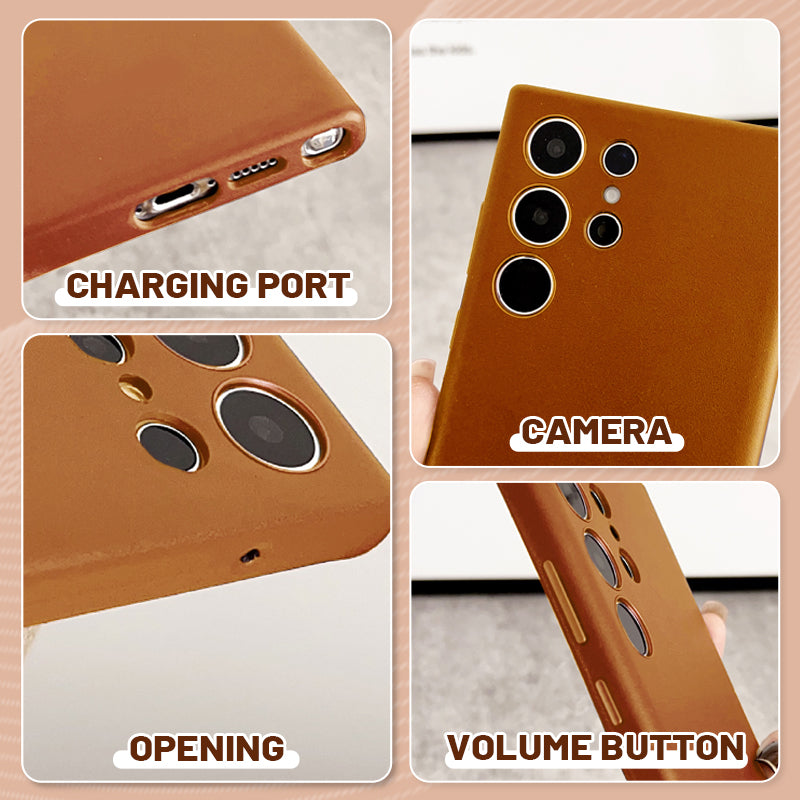 Shockproof Faux Leather Phone Case For Samsung S22-24 Series