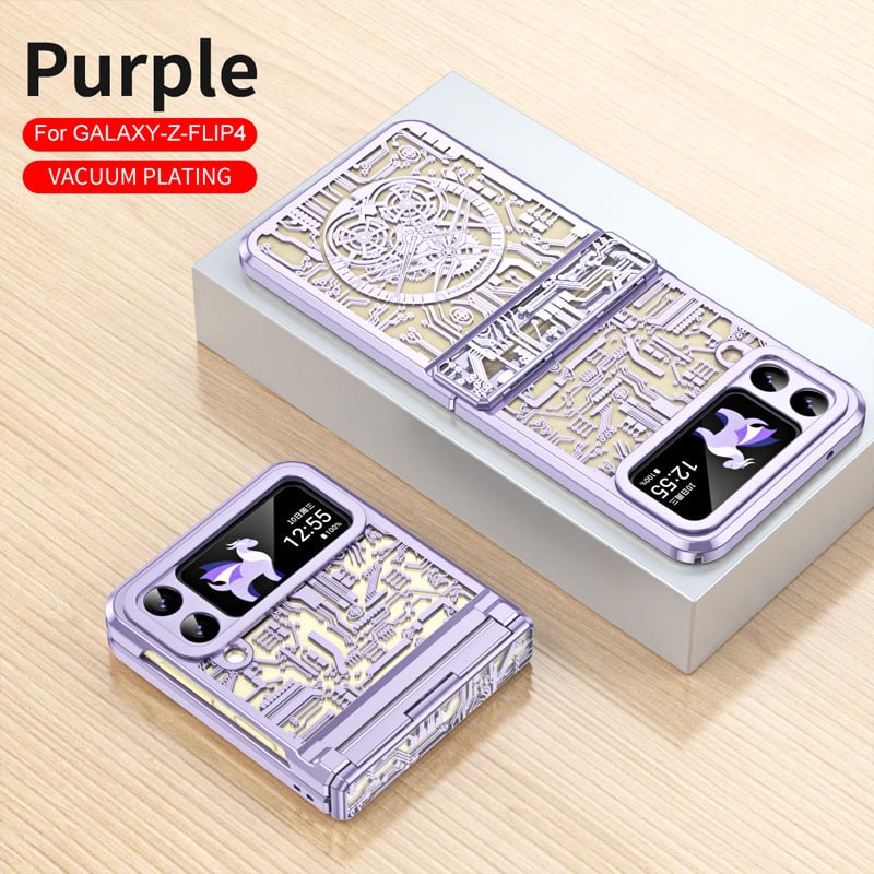Electroplating Mobile Phone Shell Hinge Anti-Fall Protective Cover For Samsung Z Flip